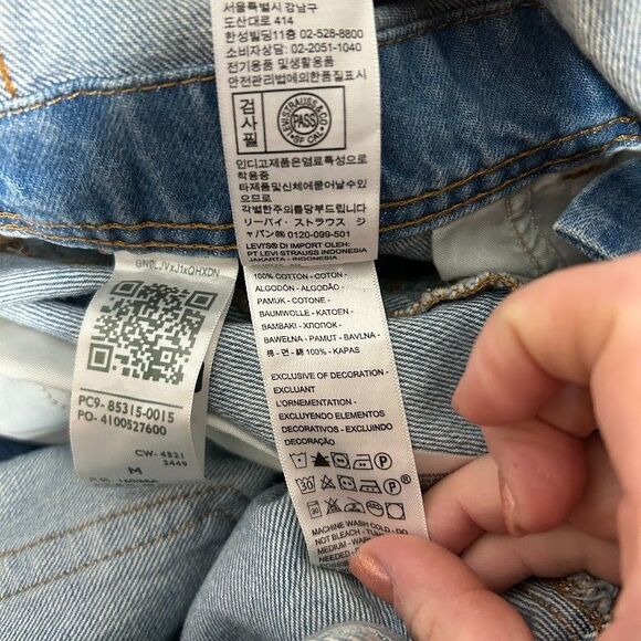 Levi's Vintage Overalls Womens M Blue No Stone Unturned 100% Cotton Straight Leg - Picture 10 of 10